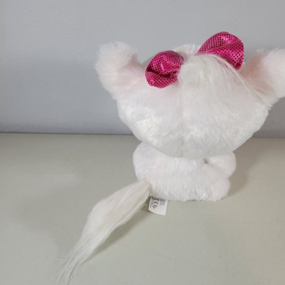 Kidz Delight White Princess Cat Plush with Star Necklace and Bow 8" Tall - Picture 3 of 5